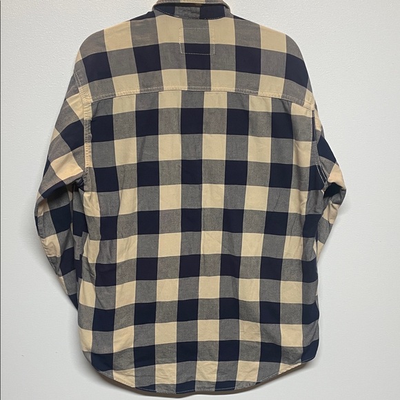 Levi's Men's Navy and Beige Plaid Button Up Shirt long sleeve size M - Picture 6 of 11